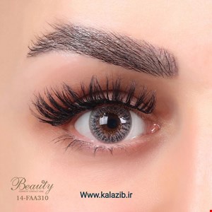 لنز رنگی فصلی بیوتی 500 ساعته، شماره 14 مدل FAA310 هاله دار و رگه دار طوسی عسلی روشن